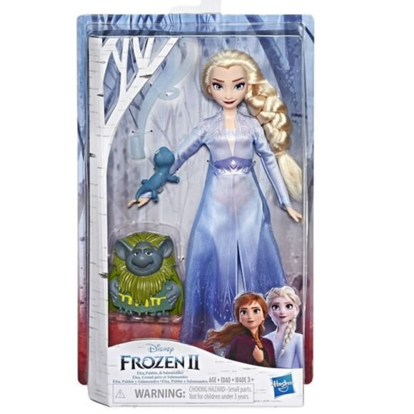 New in Box- Disney Princess Frozen II Elsa Doll w/Pabbie & Salamander Figures - Picture 3 of 15